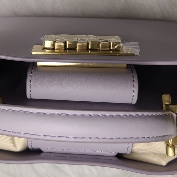 ZAC ZAC Posen Leather Earthette Small Double Compartment Satchel Color Lilac - Picture 8 of 8